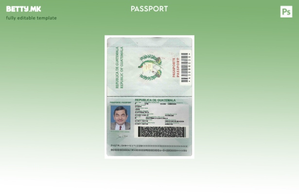 Шаблон за пасош на Гватемала во модерен стил